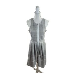 Addison Story Women's Full Zip Midi Dress Black & White Size Large